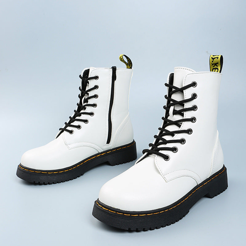 Myley - Frauen Runde Nase Creeper Boots