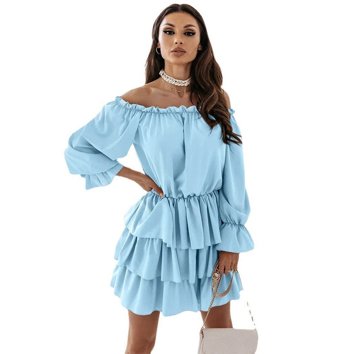 Robe épaules dénudées avec volants