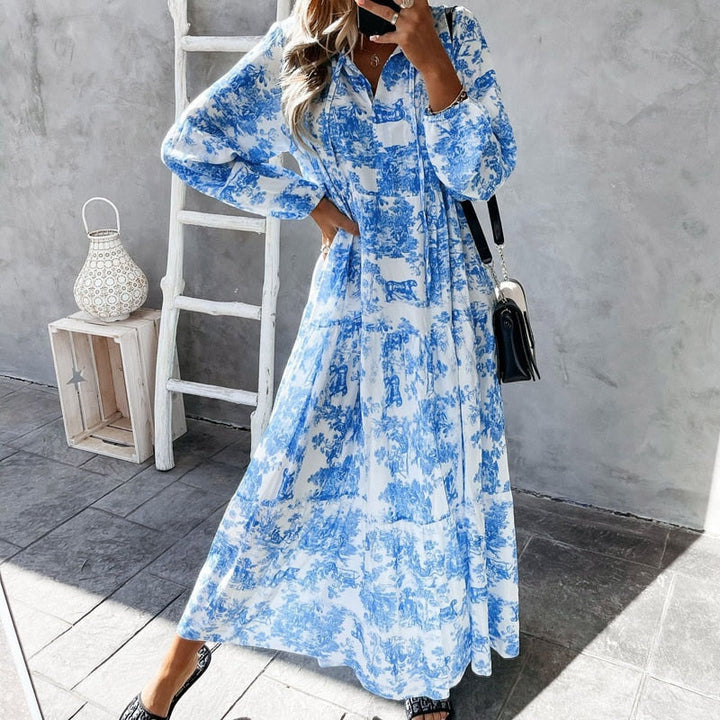 Robe maxi à manches longues