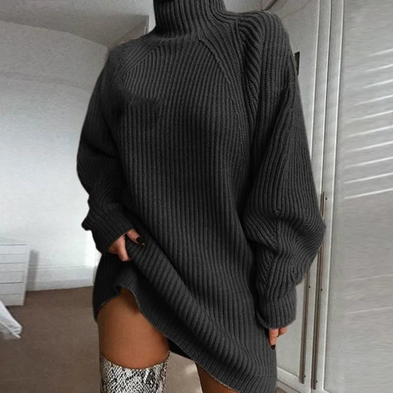 Pamala - Comfortable Dress with Turtleneck