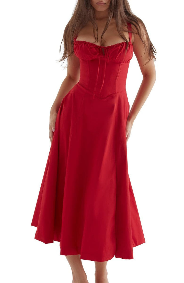 Floral Bustier Midriff Taille Shaper Kleid
