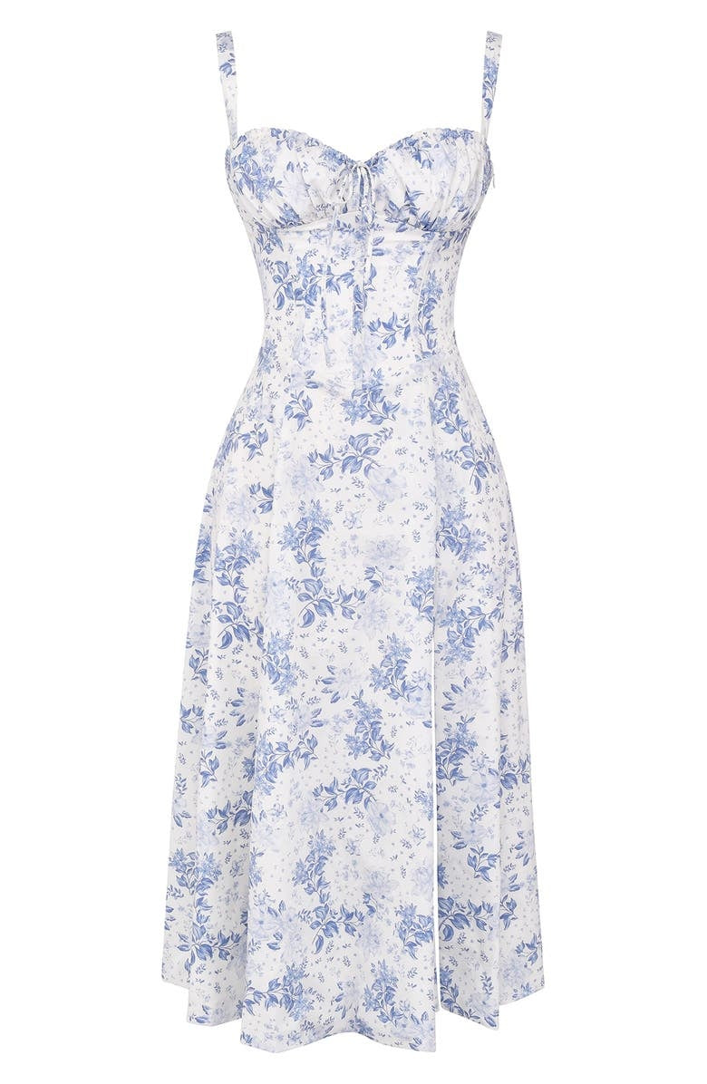 Floral Bustier Midriff Taille Shaper Kleid