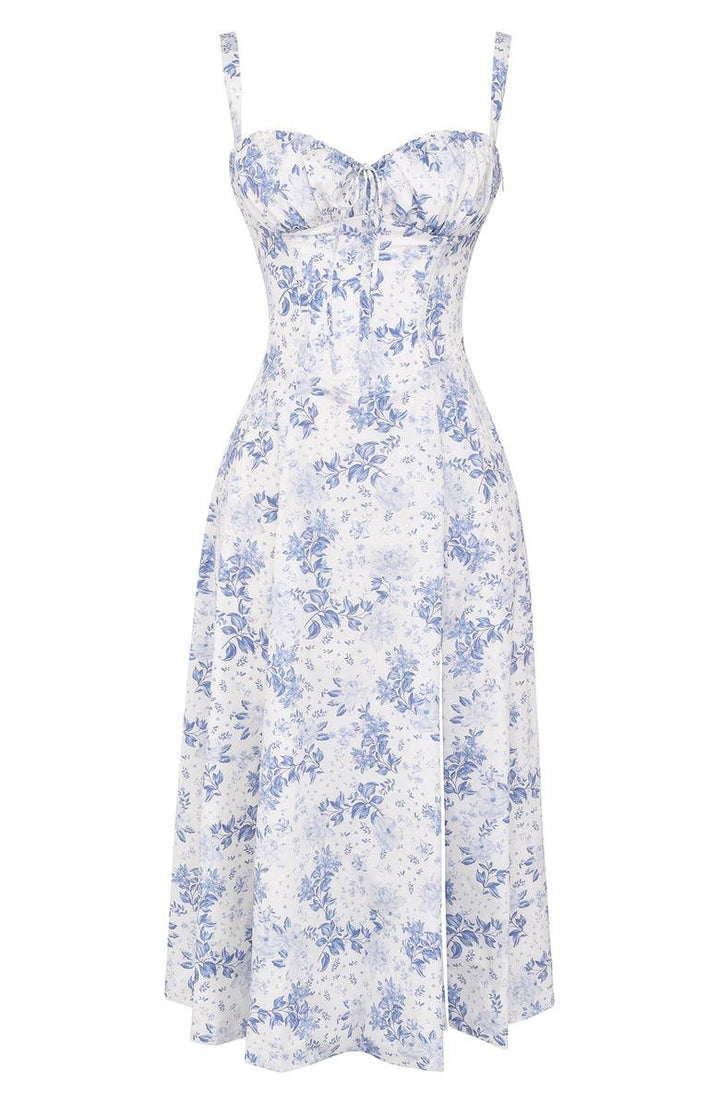 Floral Bustier Midriff Taille Shaper Kleid