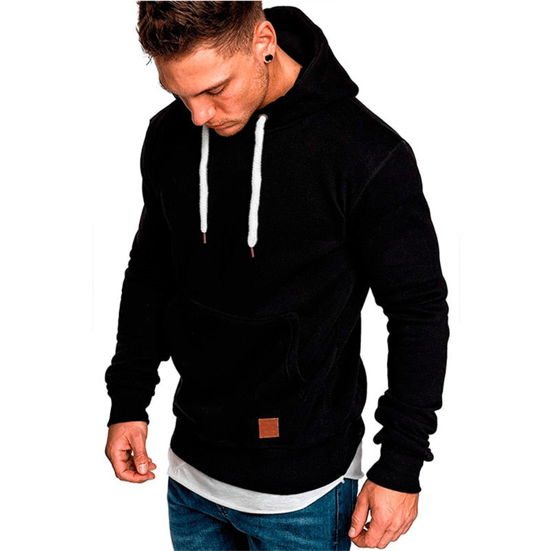 Dudley - sweat à capuche pour homme - avec poche kangourou et cordon blanc