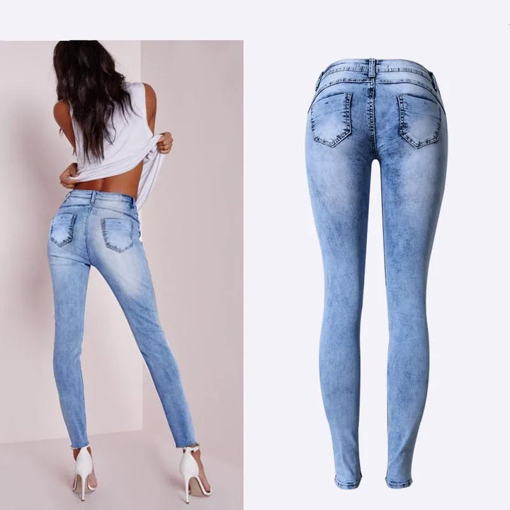Quinley - Jeans patchwork extensibles à la mode