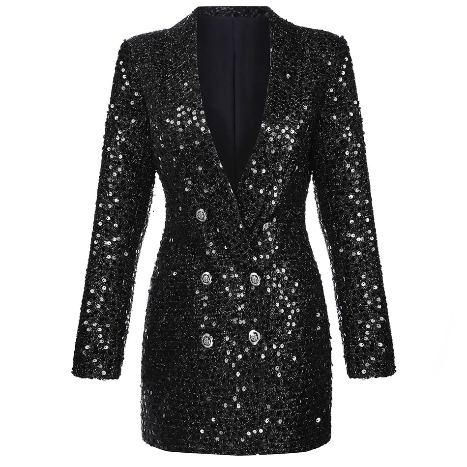 Robe blazer pailletée