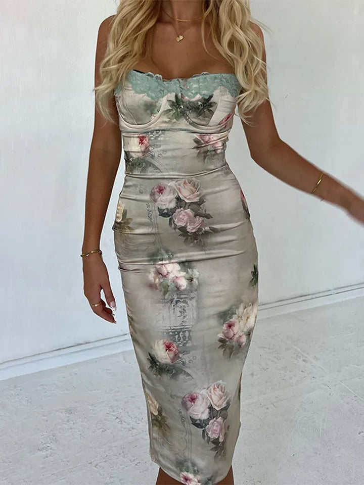 Robe moulante avec imprimé