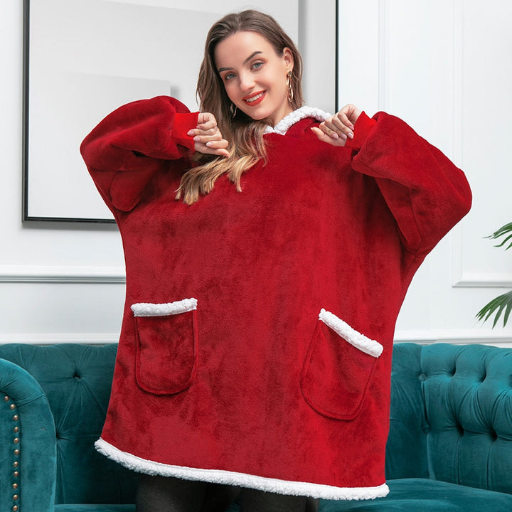 Caryn - délicieuse combinaison de sweat à capuche doux et de couverture douillette en un seul produit !