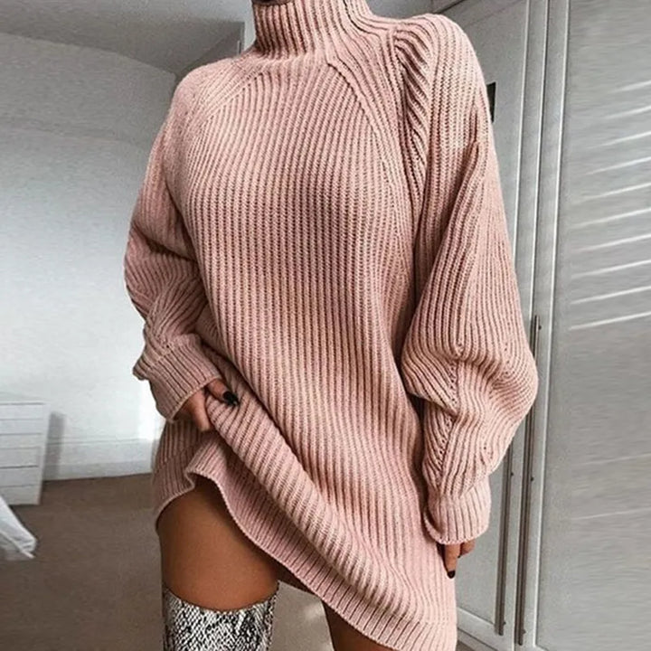 Pamala - Comfortable Dress with Turtleneck