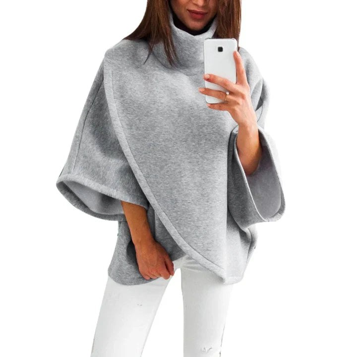 Xenia - poncho-pull-over avec col roulé pour femmes