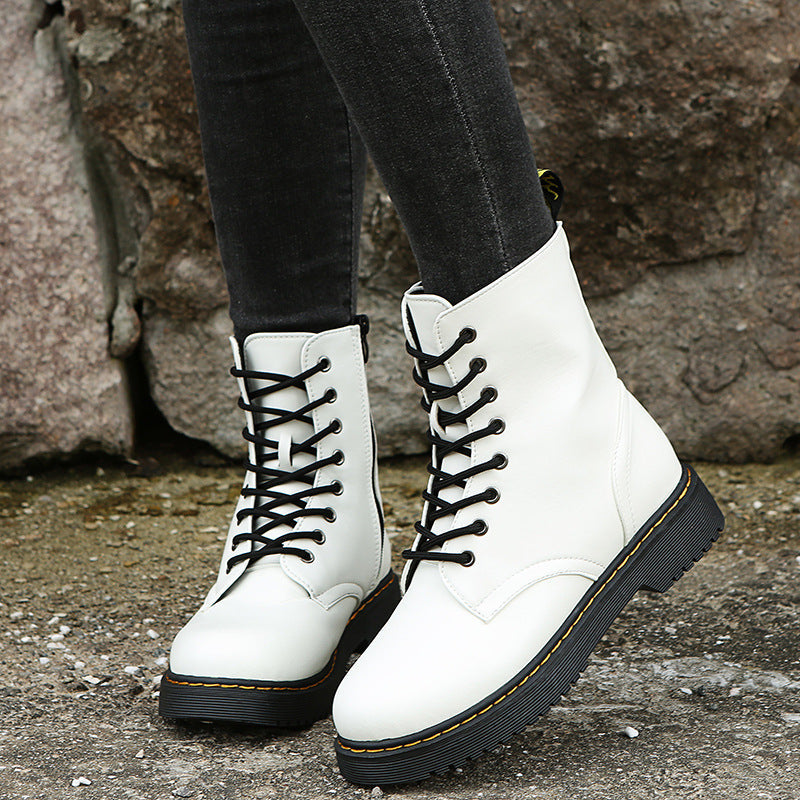 Myley - Frauen Runde Nase Creeper Boots