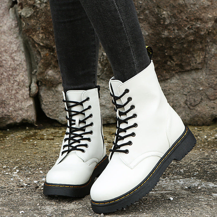Myley - Frauen Runde Nase Creeper Boots