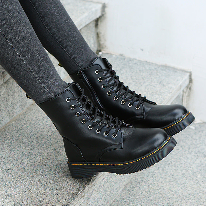 Myley - Frauen Runde Nase Creeper Boots