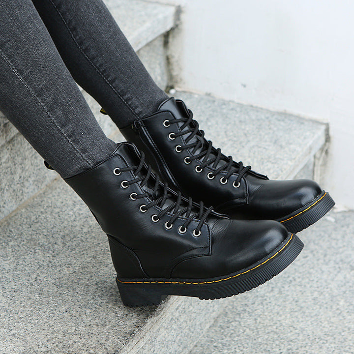 Myley - Frauen Runde Nase Creeper Boots