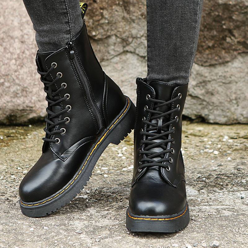 Myley - Frauen Runde Nase Creeper Boots