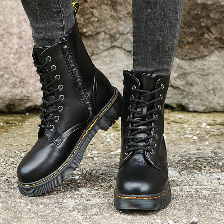Myley - Frauen Runde Nase Creeper Boots
