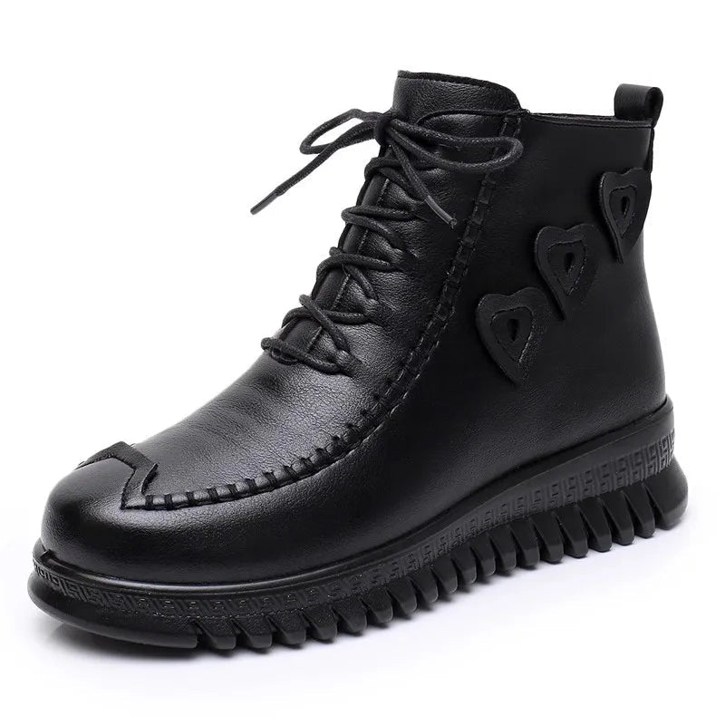 Elegante Flache Vegane Leder-Stiefeletten für Damen | Ideal für Herbst/Winter
