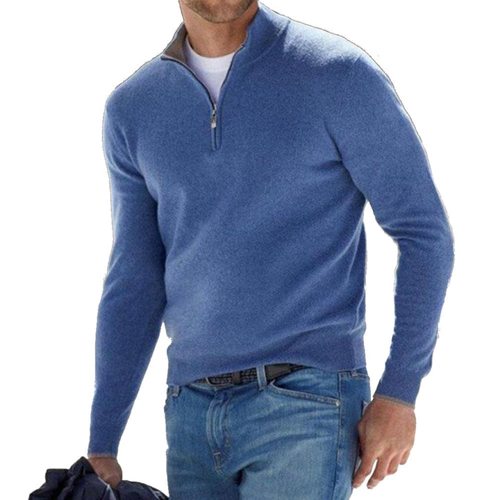 Bequemer Pullover mit halbem Reißverschluss