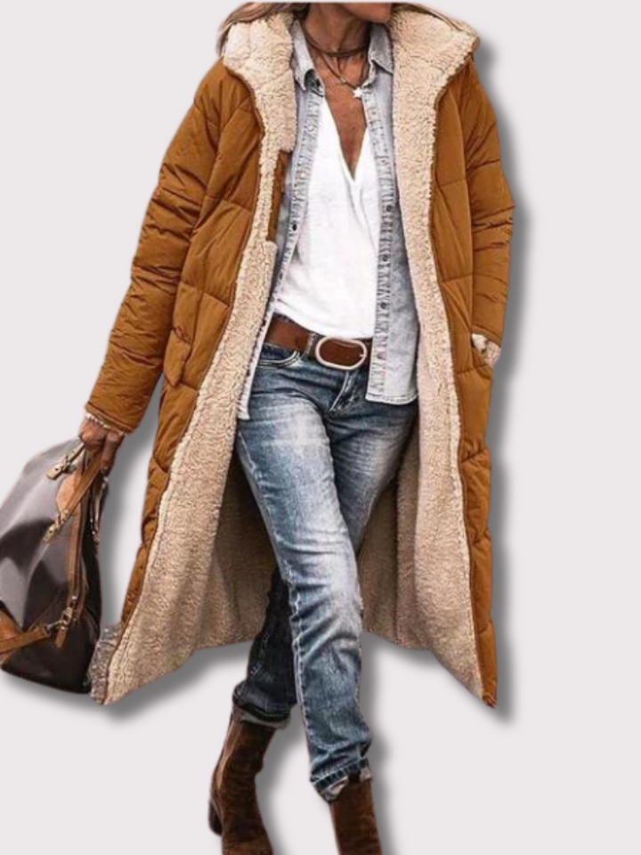 Chloe - Giacca imbottita lunga reversibile (con cappuccio)