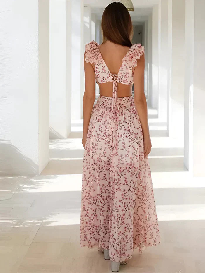 Dakota - Robe longue avec épaules froncées