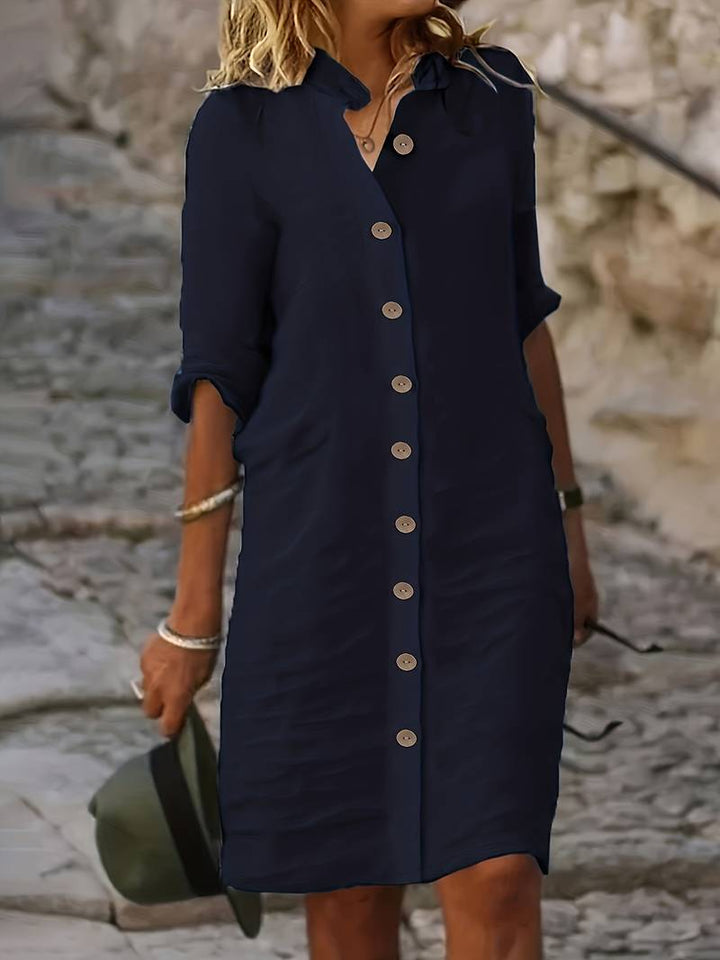 Abito camicia da donna con abbottonatura – Abito casual ampio per estate, vacanze e look da città
