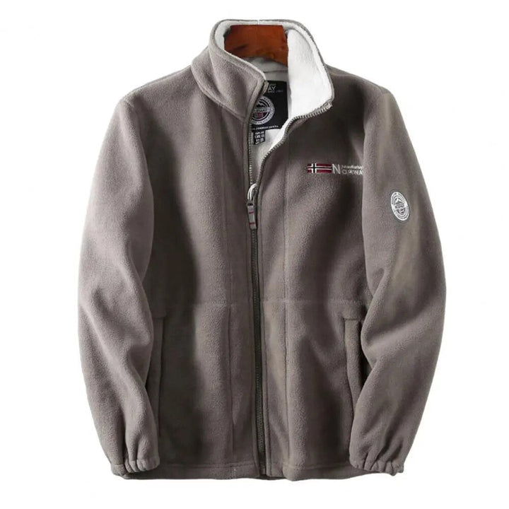 Veste polaire chaude pour homme avec fermeture éclair – Veste d'extérieur style Norvège pour automne et hiver