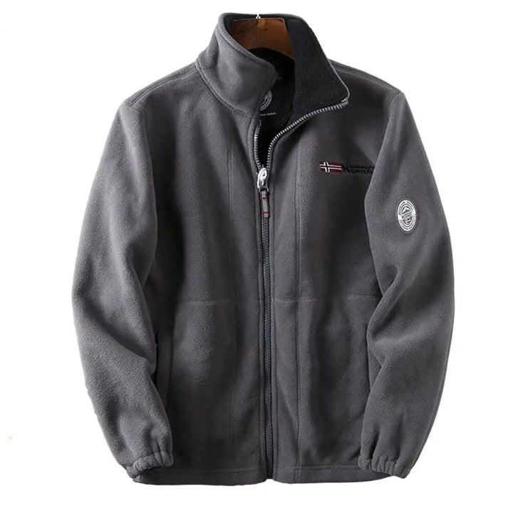 Veste polaire chaude pour homme avec fermeture éclair – Veste d'extérieur style Norvège pour automne et hiver
