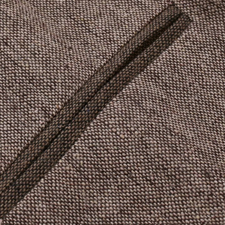 Vintage Herren Weste mit Knöpfen & Echtleder-Hosenträger – Tweed Look für Business, Hochzeit & Retro-Outfits