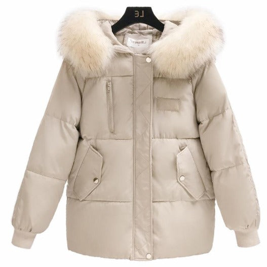 JANINE | Damen Winterjacke mit Kunstfellkapuze