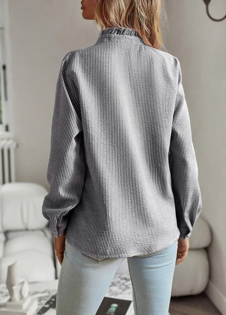 Langärmelige Bluse mit Rüschen für Frauen