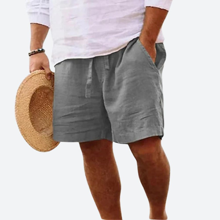Shorts légers en lin pour hommes – shorts d'été avec cordon de serrage et poches