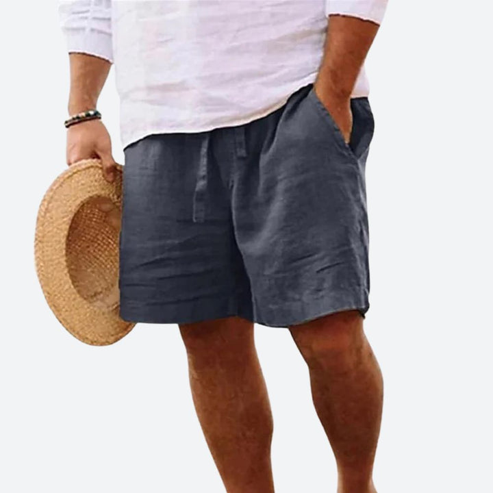 Shorts légers en lin pour hommes – shorts d'été avec cordon de serrage et poches