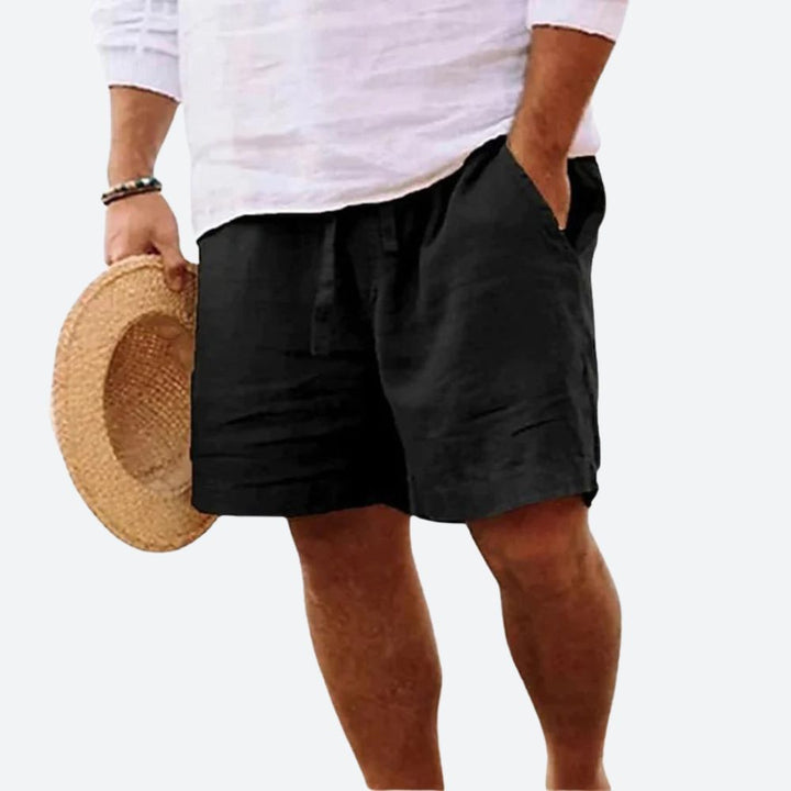 Shorts légers en lin pour hommes – shorts d'été avec cordon de serrage et poches