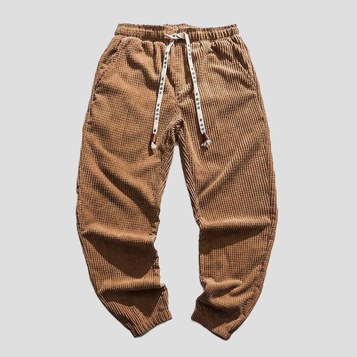 Pantalon de jogging homme avec motif structuré – Pantalon de loisirs confortable avec cordon de serrage pour le quotidien, la maison et le style urbain