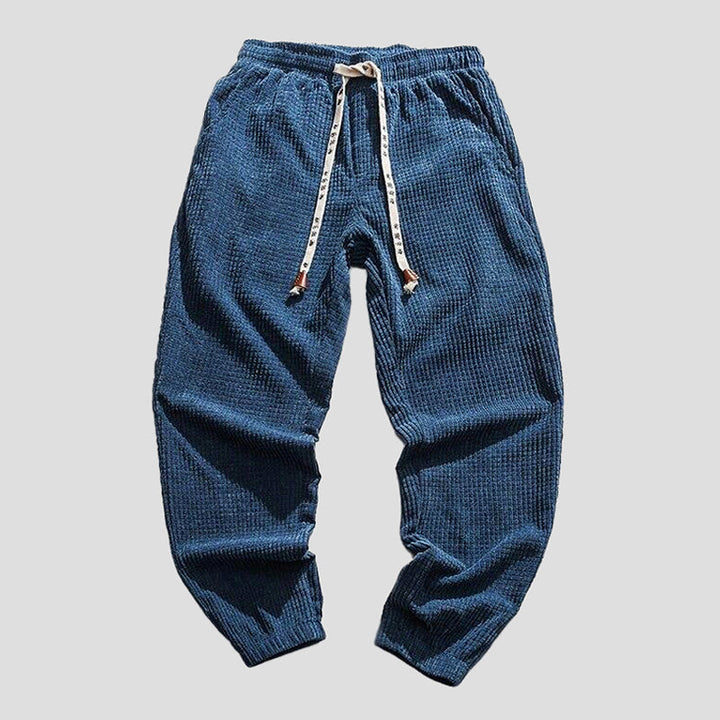 Pantalon de jogging homme avec motif structuré – Pantalon de loisirs confortable avec cordon de serrage pour le quotidien, la maison et le style urbain