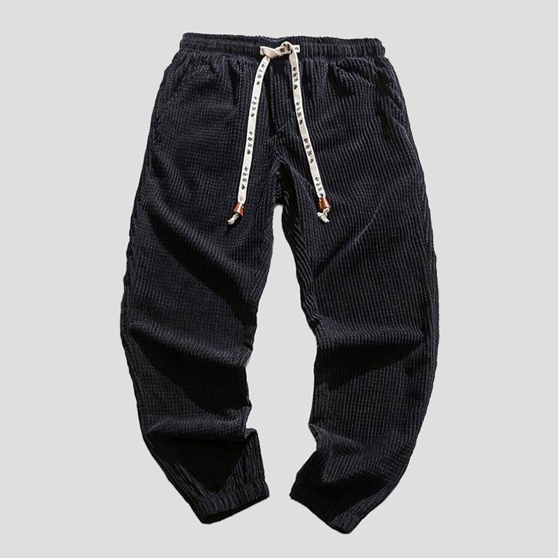 Pantalon de jogging homme avec motif structuré – Pantalon de loisirs confortable avec cordon de serrage pour le quotidien, la maison et le style urbain