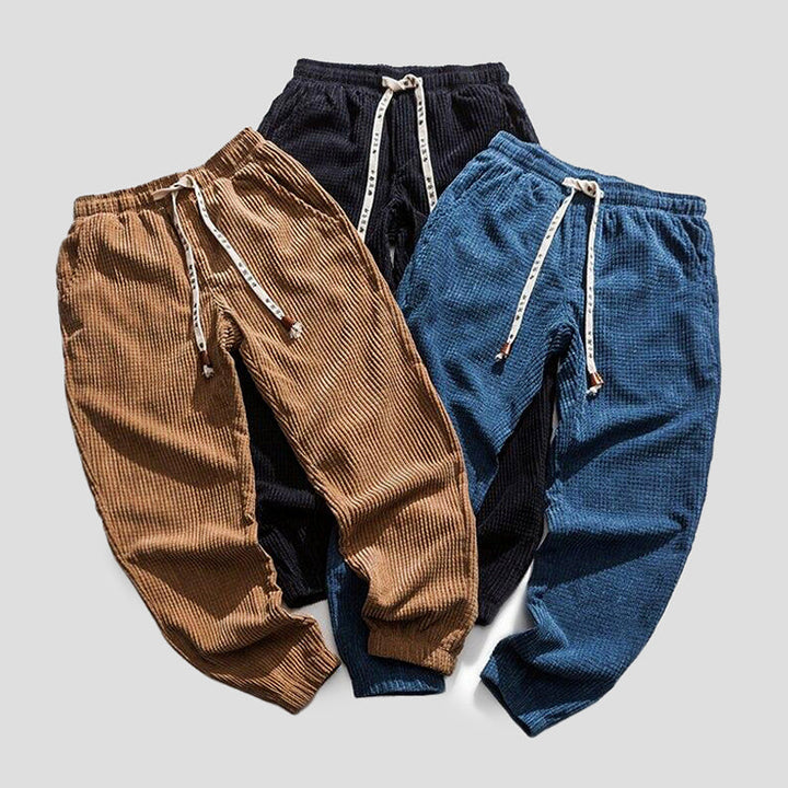 Pantalon de jogging homme avec motif structuré – Pantalon de loisirs confortable avec cordon de serrage pour le quotidien, la maison et le style urbain