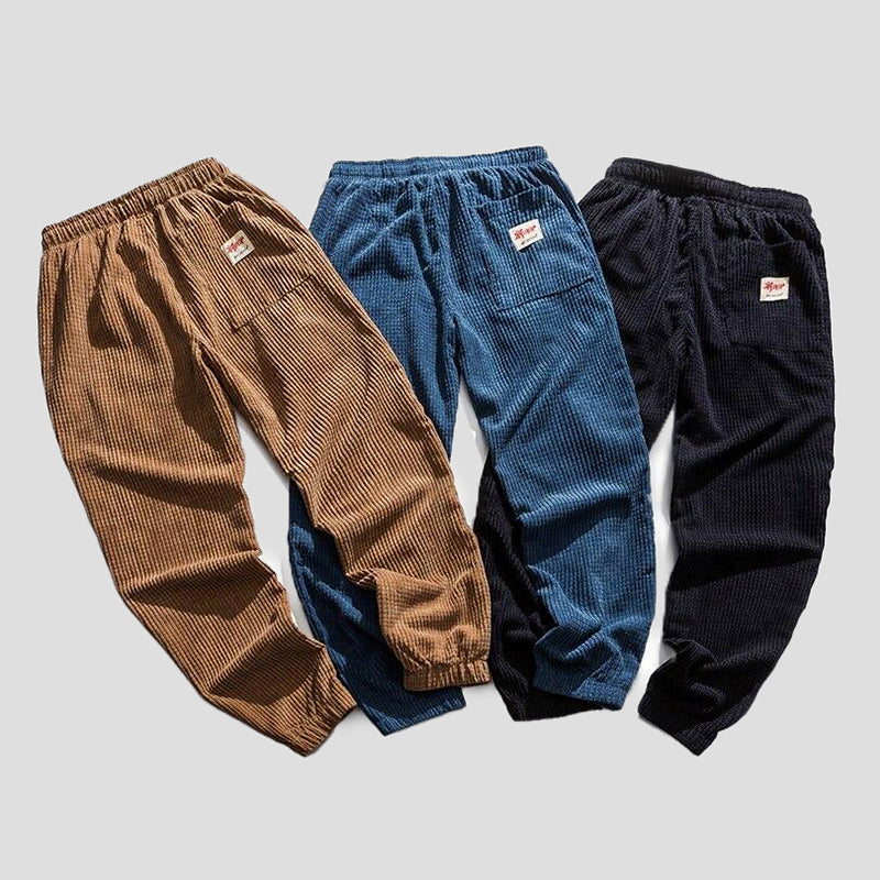 Pantalon de jogging homme avec motif structuré – Pantalon de loisirs confortable avec cordon de serrage pour le quotidien, la maison et le style urbain