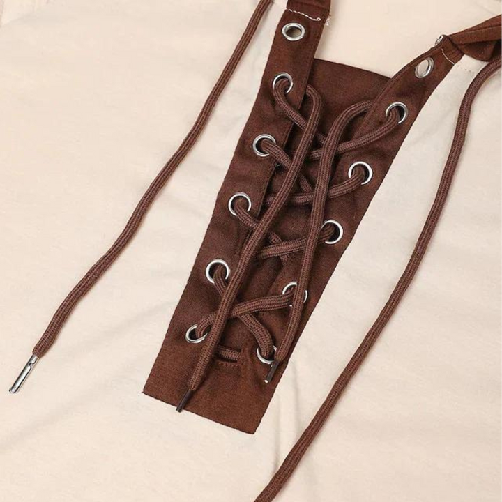 Herren Kapuzenpullover mit Schnürung – Vintage Hoodie mit Rippärmeln & Wikinger-Style