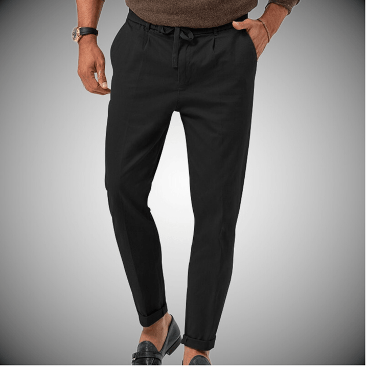 Herren Leinenhose – Luftige Sommerhose aus Leinen-Baumwoll-Mix mit geradem Schnitt und elastischem Bund
