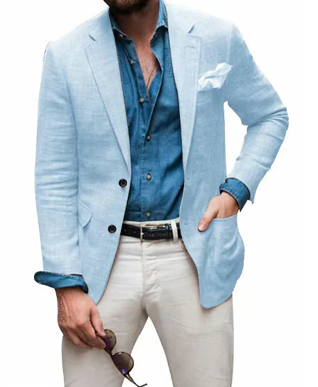 Leichter Herren Leinenblazer – Sommer Sakko mit modernem Schnitt für Business, Freizeit & Events