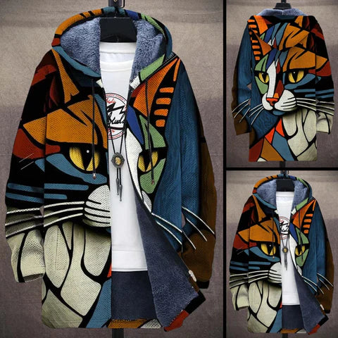 Delma - Veste chaude avec motif de chat