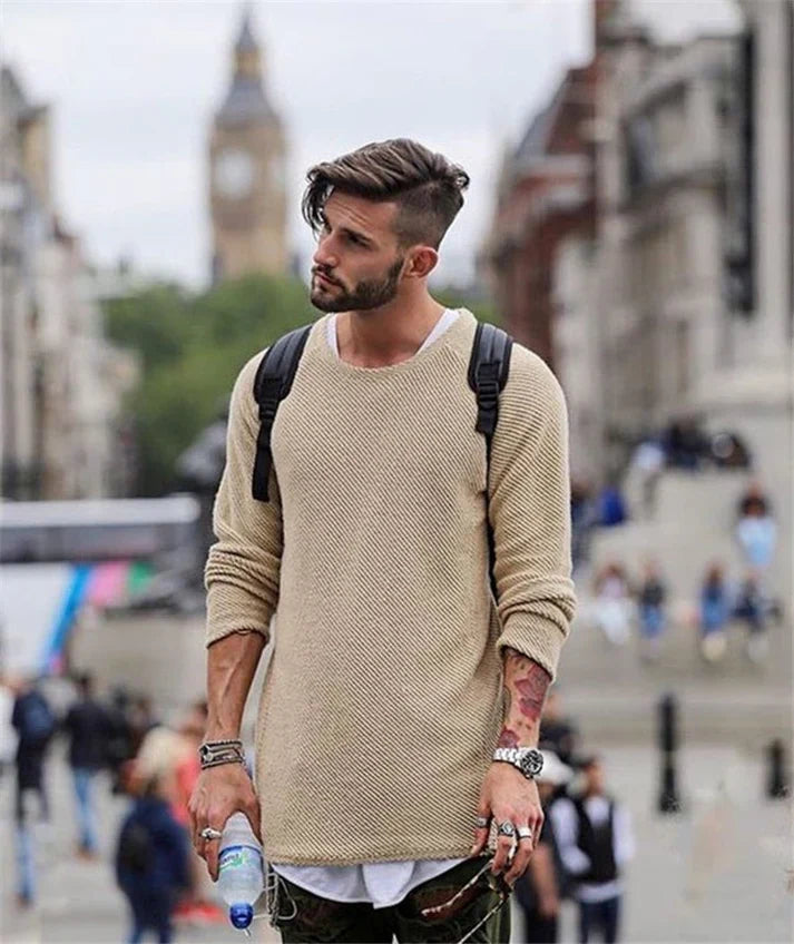 Maglione da uomo casual Maglione lungo alla moda