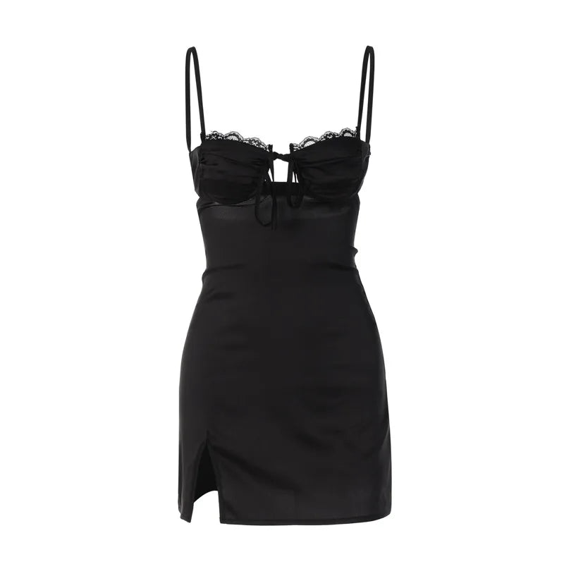 Spitzen-Minikleid mit Spaghettiträger