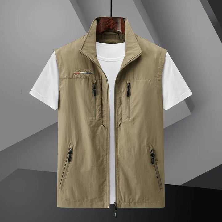 Herren Outdoor-Weste mit Reißverschlusstaschen – Atmungsaktive Freizeitweste für Wandern & Reisen