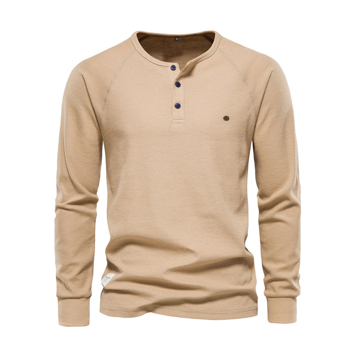 Herren Henley Langarmshirt mit Knopfleiste – Bequemes Freizeitshirt mit Rundhals für Alltag, Layering & Streetstyle