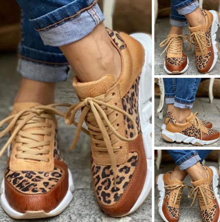 Quorra - Baskets - Décontracté - Imprimé Léopard / PU - Style Moderne / Résistant - Idéal pour l'automne pour femmes