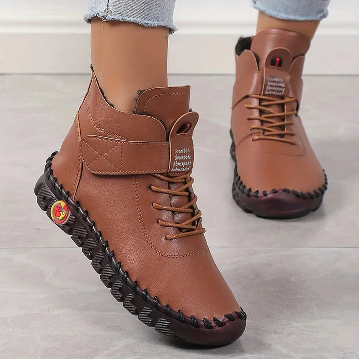 Casual ankle boots made of vegan leather with flat heel for women | Perfect for Casual Days