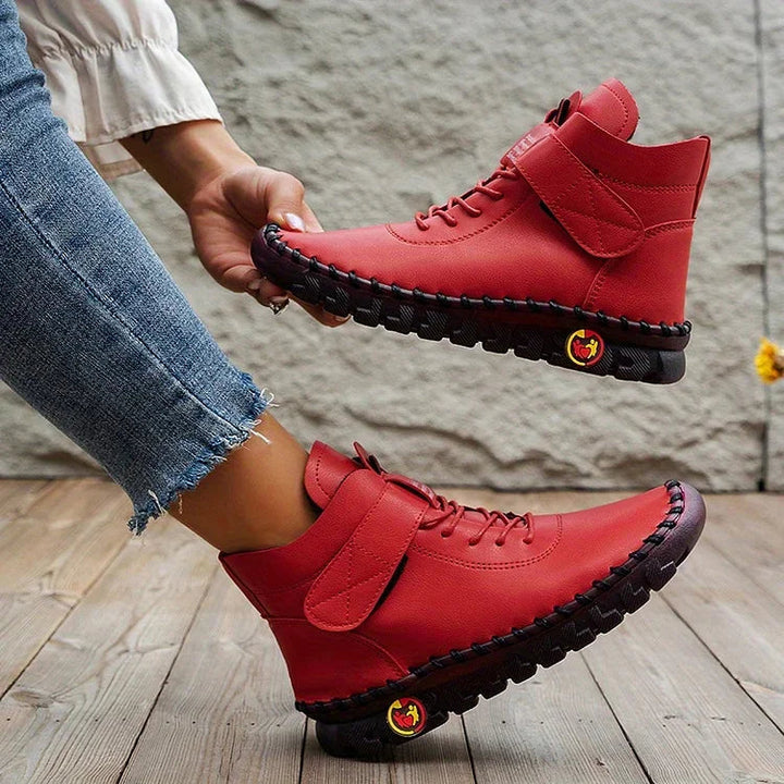 Casual ankle boots made of vegan leather with flat heel for women | Perfect for Casual Days