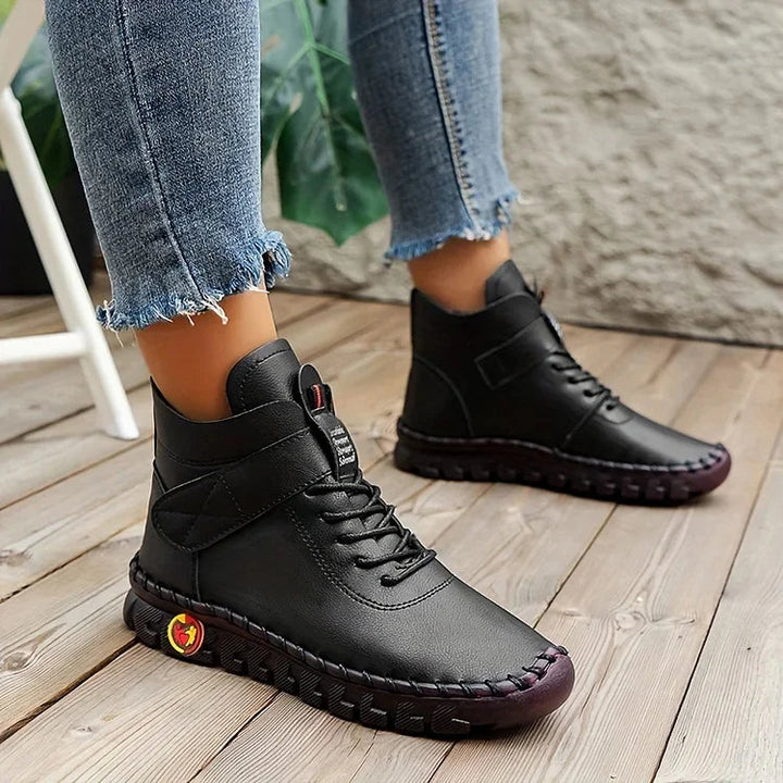 Casual ankle boots made of vegan leather with flat heel for women | Perfect for Casual Days